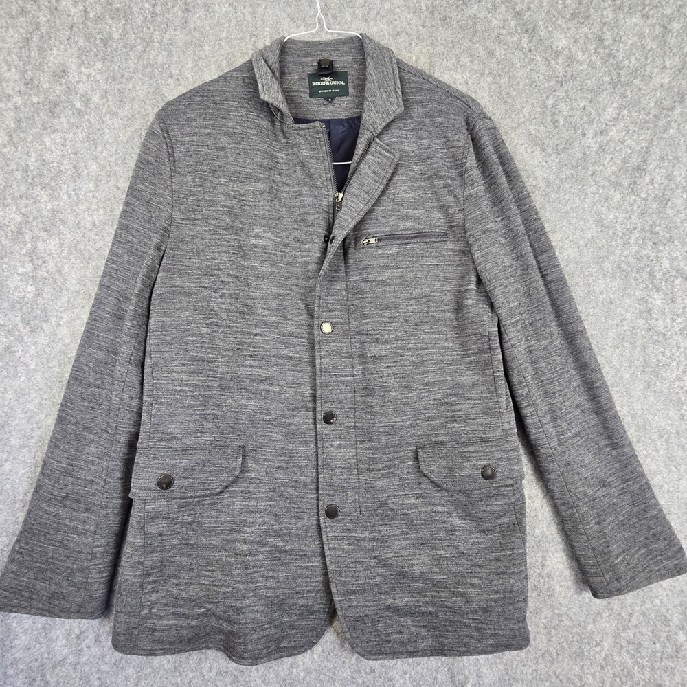 Rodd & Gunn Jacket Mens S Grey Marl Woven In Italy Zip Button Field Blazer